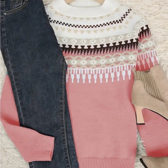 Pink Nordic Women's Sweater - Picture 4 of 4